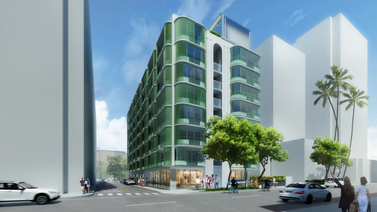 Rendering view from across Seaside Ave